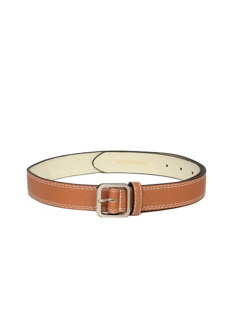 

Mast & Harbour Women Tan Brown Solid Belt