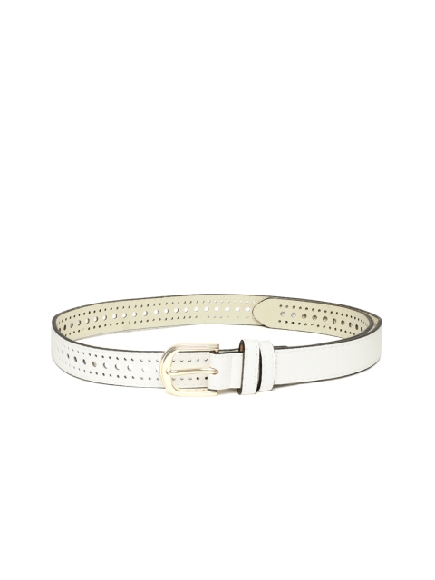 

Mast & Harbour Women White Cut Out Belt