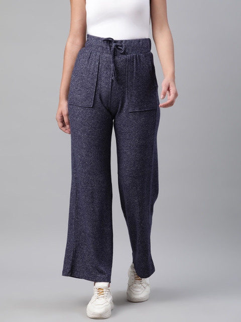 

Marks & Spencer Women Navy Blue Solid Track Pants