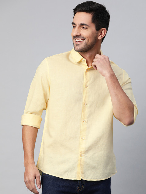 

Marks & Spencer Men Yellow Relaxed Fit Easy Iron Casual Shirt