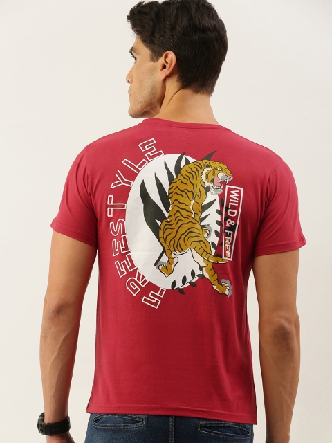 

Moda Rapido Men Red Printed T-shirt