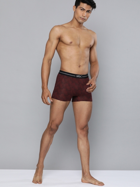 

HRX By Hrithik Roshan Men Colourblock Antimicrobial Lifestyle Trunk, Maroon