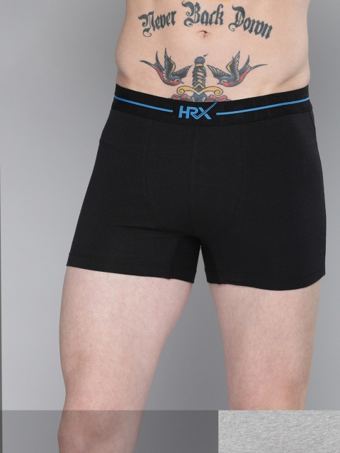 

HRX By Hrithik Roshan Men Pack of 2 Solid Melange Lifestyle Trunk, Black