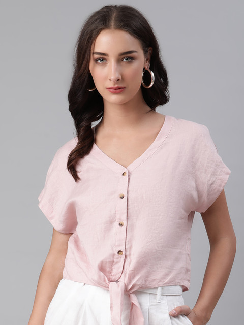 

Marks & Spencer Pink Solid Regular Top