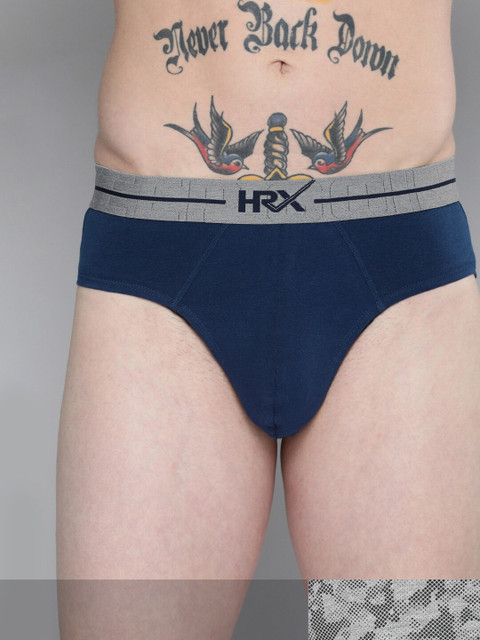 

HR_SS21_M_BF_2312_10-A HRX Men's Briefs Pack of Two Grey and Dark Blue