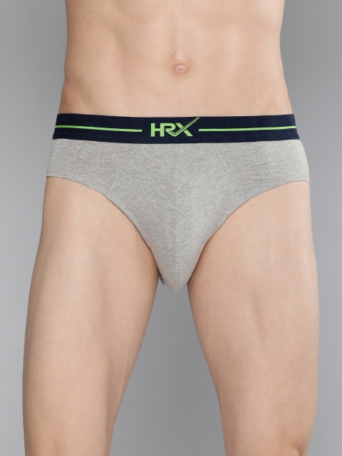 

HRX By Hrithik Roshan Men Solid Melange Lifestyle Briefs, Grey melange