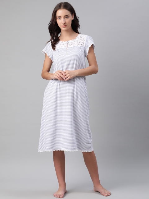 

Marks & Spencer Blue & White Striped Nightdress