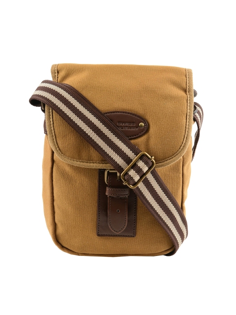 

SWISS MILITARY Unisex Brown Solid Canvas Messenger Bag