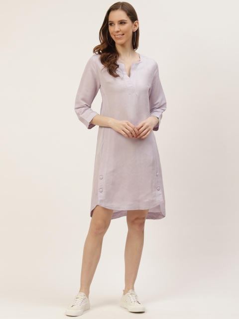 

Ancestry Lavender Solid A-Line Dress