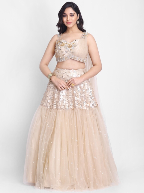 

Grancy Beige Semi-Stitched Lehenga with Blouse