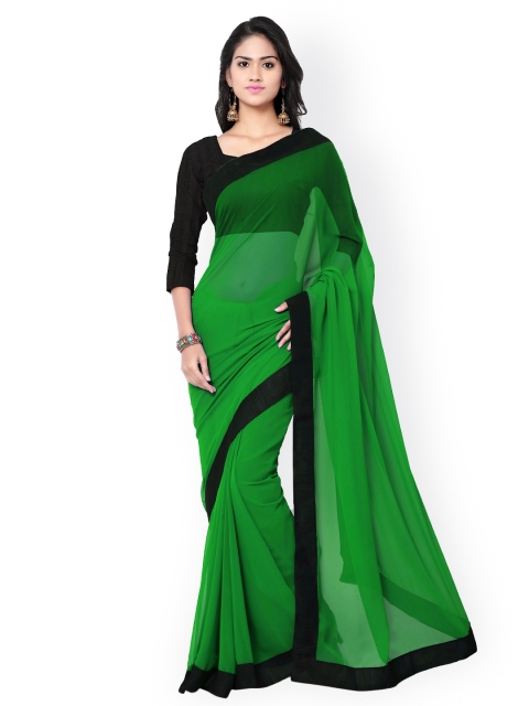

Mirchi Fashion Green Poly Georgette Saree