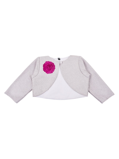 

Wish Karo Girls Silver-Toned Solid Open Front Shrug