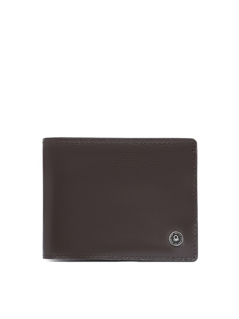 

United Colors of Benetton Men Brown Solid Leather Two Fold Wallet