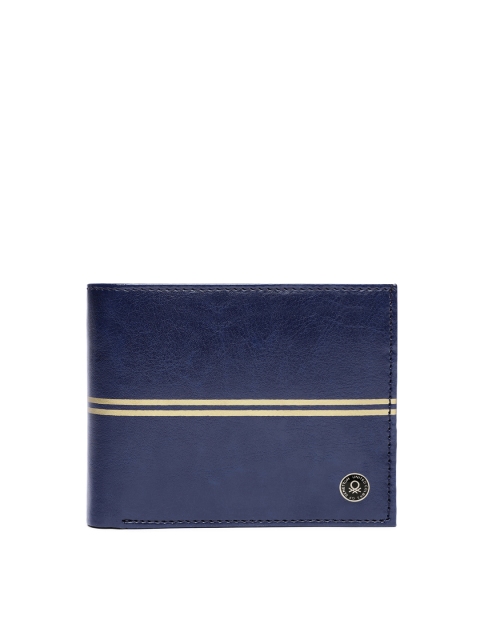 

United Colors of Benetton Men Navy Blue Solid Two Fold Wallet