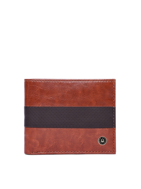 

United Colors of Benetton Men Tan Brown Solid Two Fold Wallet