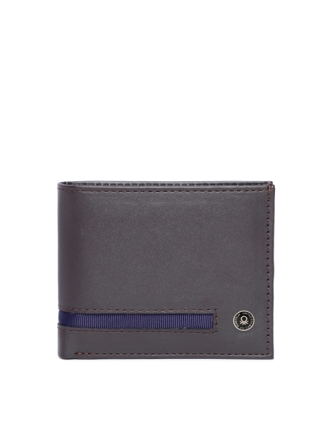

United Colors of Benetton Men Brown Solid Two Fold Wallet