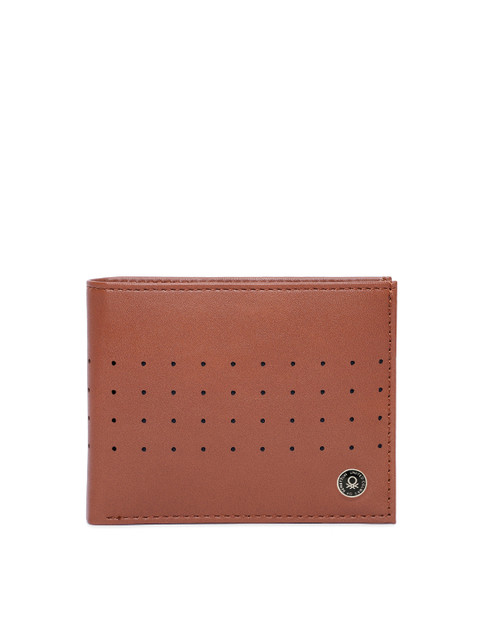 

United Colors of Benetton Men Tan Brown Solid Two Fold Wallet