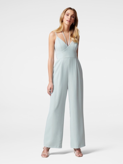 

Forever New Women Pale Green Solid Basic Jumpsuit