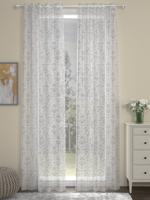 

ROSARA HOME White Set of 2 Sheer Long Door Curtains