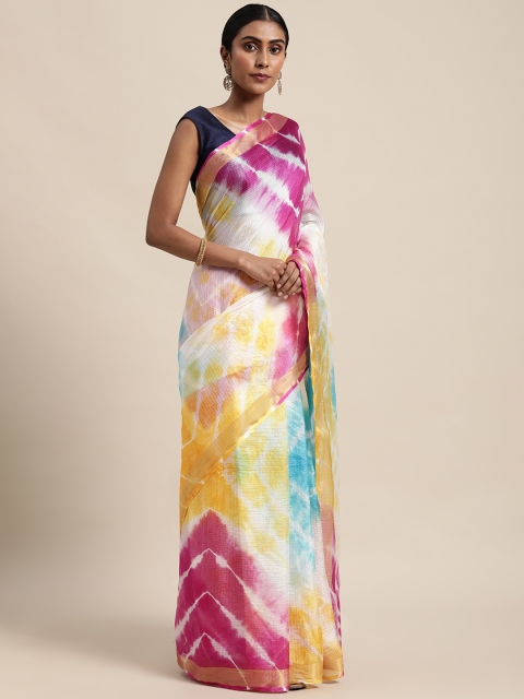 

Mitera Multi-Coloured Dyed Art Silk Bandhani Saree