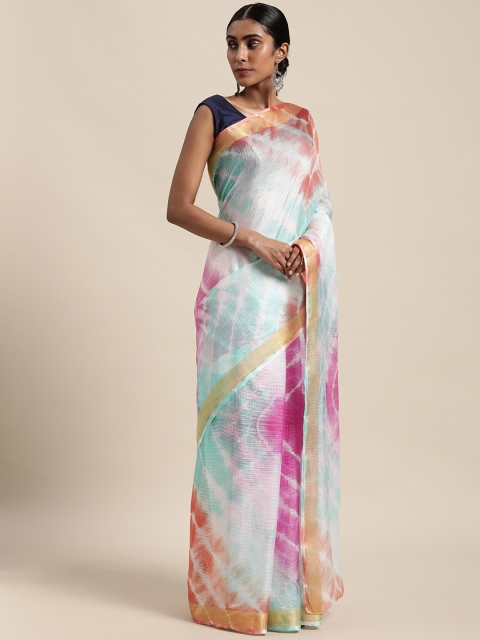 

Mitera Multi-Coloured Dyed Art Silk Bandhani Saree