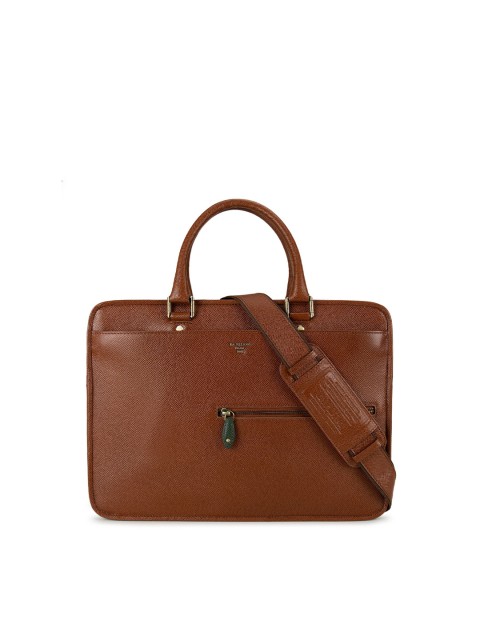 

Da Milano Men Brown Textured Leather Laptop Bag