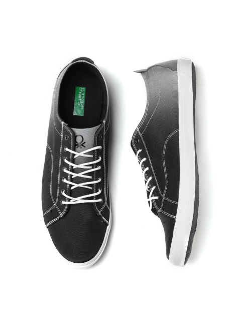 

United Colors of Benetton Men Black Ombre-Dyed Sneakers