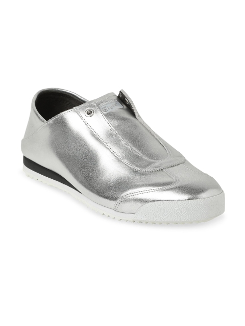 

Onitsuka Tiger Unisex Silver-Toned Leather Slip-On Sneakers