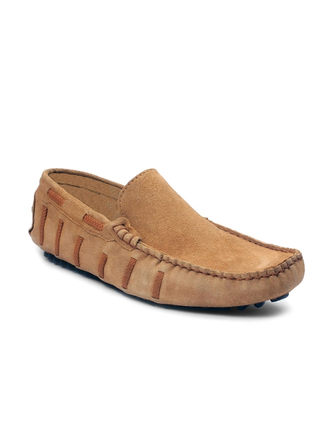 

bacca bucci Men Tan Brown Suede Driving Shoes