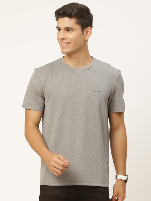 

Calvin Klein Jeans Men Grey Solid Round Neck T-shirt