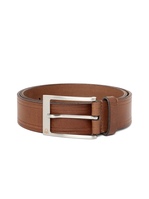 

United Colors of Benetton Men Brown Leather Belt, Tan