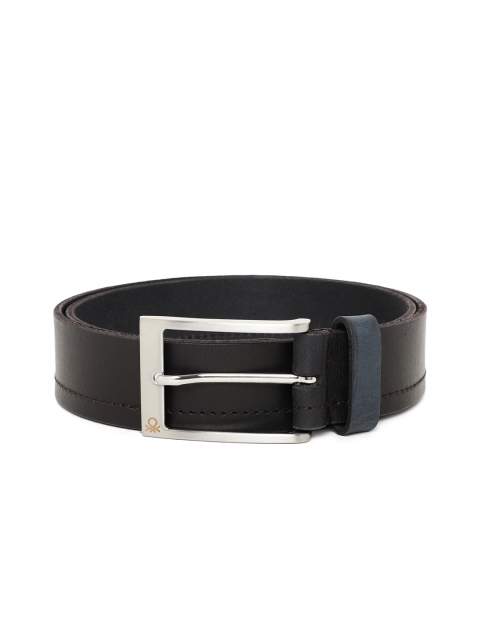 United Colors of Benetton Men Black Leather Belt