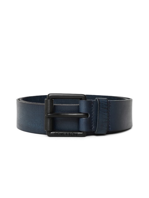 

United Colors of Benetton Men Navy Blue Leather Belt