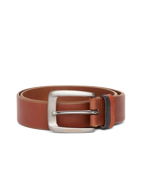 

United Colors of Benetton Men Tan Brown Solid Leather Belt