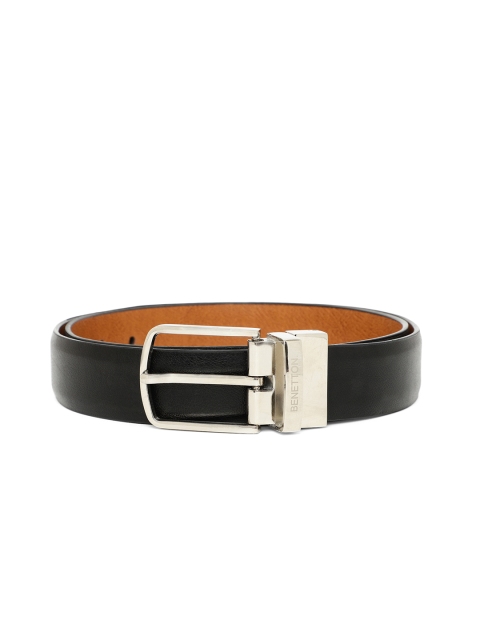 

United Colors of Benetton Men Black & Brown Solid Reversible Belt