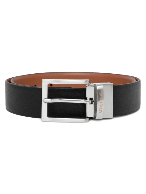 

United Colors of Benetton Men Black & Brown Leather Reversible Belt