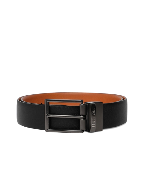

United Colors of Benetton Men Black & Tan Brown Leather Reversible Formal Belt