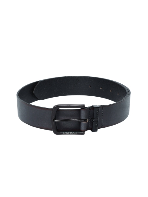 

United Colors of Benetton Men Black Genuine Leather Belt