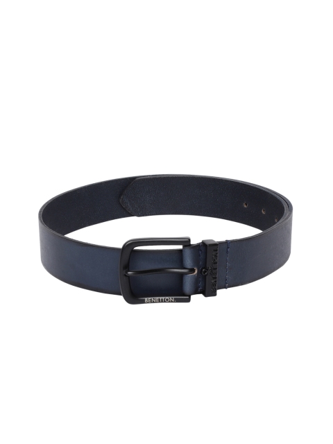 

United Colors of Benetton Men Navy Blue Genuine Leather Belt