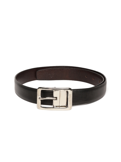 

United Colors of Benetton Men Black & Coffee Brown Checked Reversible Formal Belt