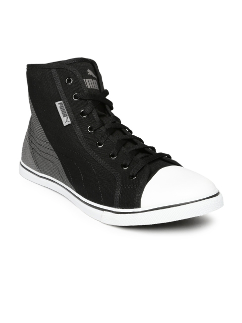 

Puma Men Black & Grey Streetballer Geo IDP Printed Mid-Top Sneakers