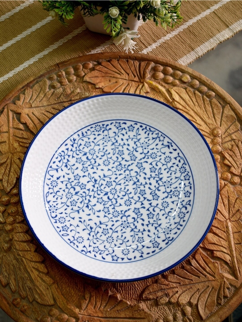 

Neerja White & Blue Bone China Plate