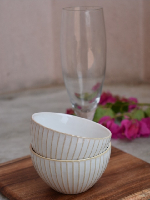 

Neerja White & Cream-Coloured 2 Piece Bowls Set