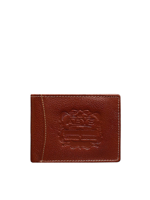

ABYS Men Brown Solid Three Fold Wallet