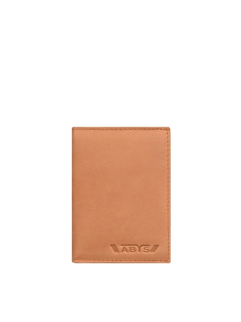 

ABYS Men Tan Brown Solid Leather Three Fold Wallet