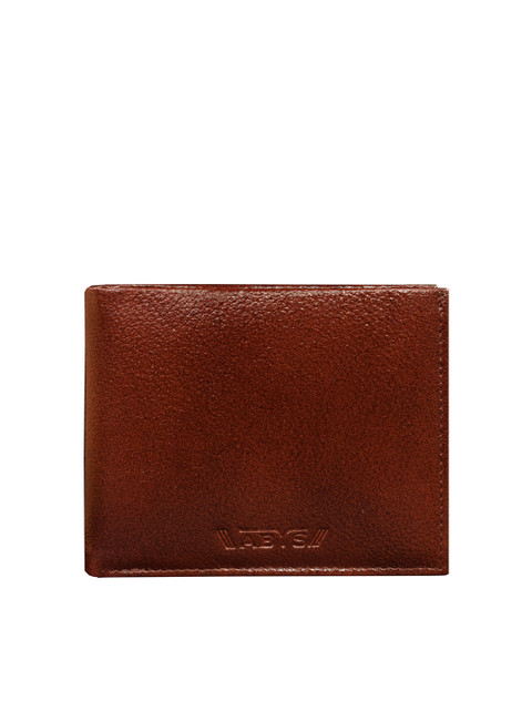 

ABYS Men Brown Textured Leather Two Fold Wallet