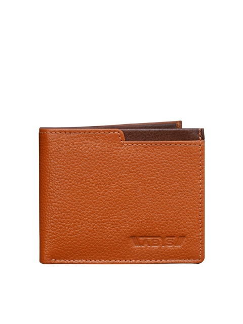 

ABYS Men Tan Brown Solid Leather Two Fold Wallet