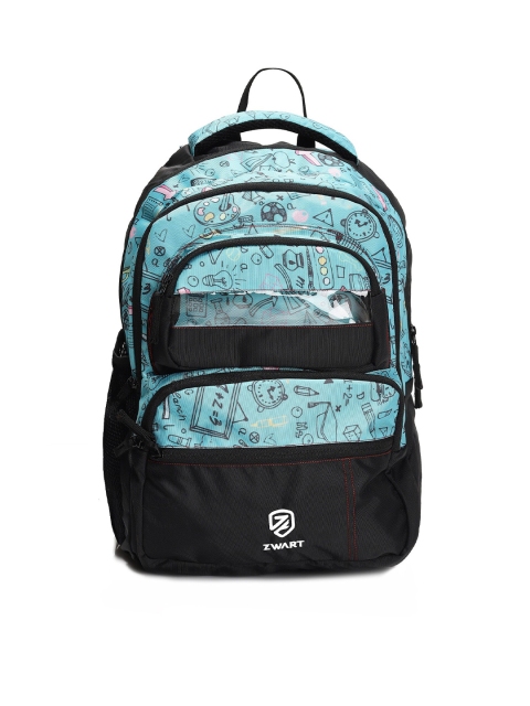 

Zwart Unisex Black & Blue Graphic Backpacks