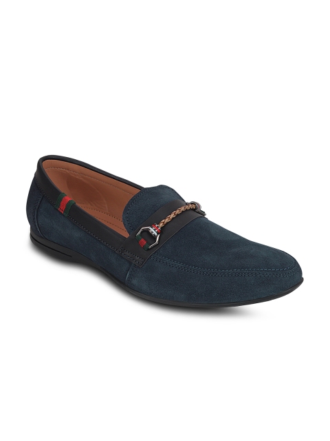 

Get Glamr Men Blue Suede Horsebit Loafers