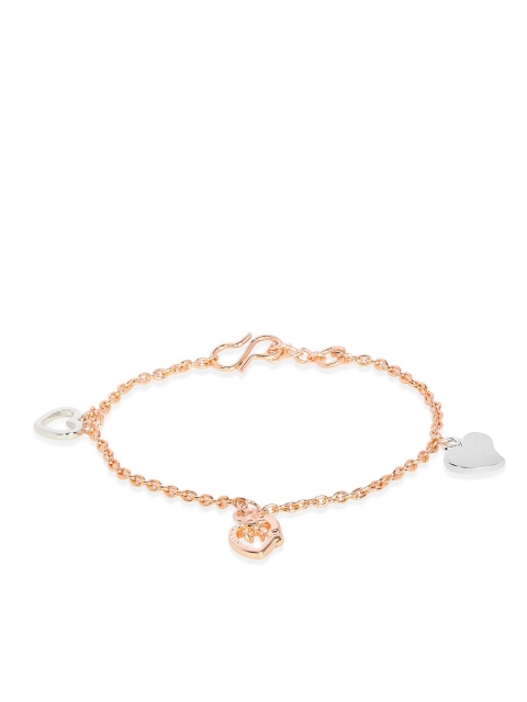 

Mahi Rose Gold-Plated Heart Charm Bracelet